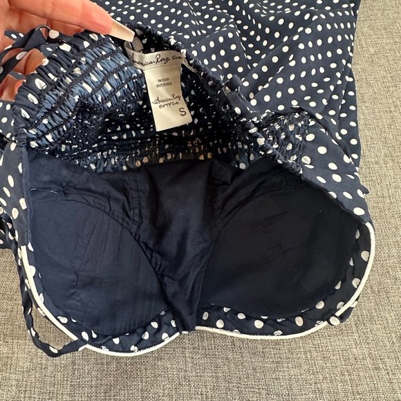 American Rag Polka Dot Mini Dress 50's Inspired Fit & Flare Spaghetti Straps Sma - Picture 3 of 16